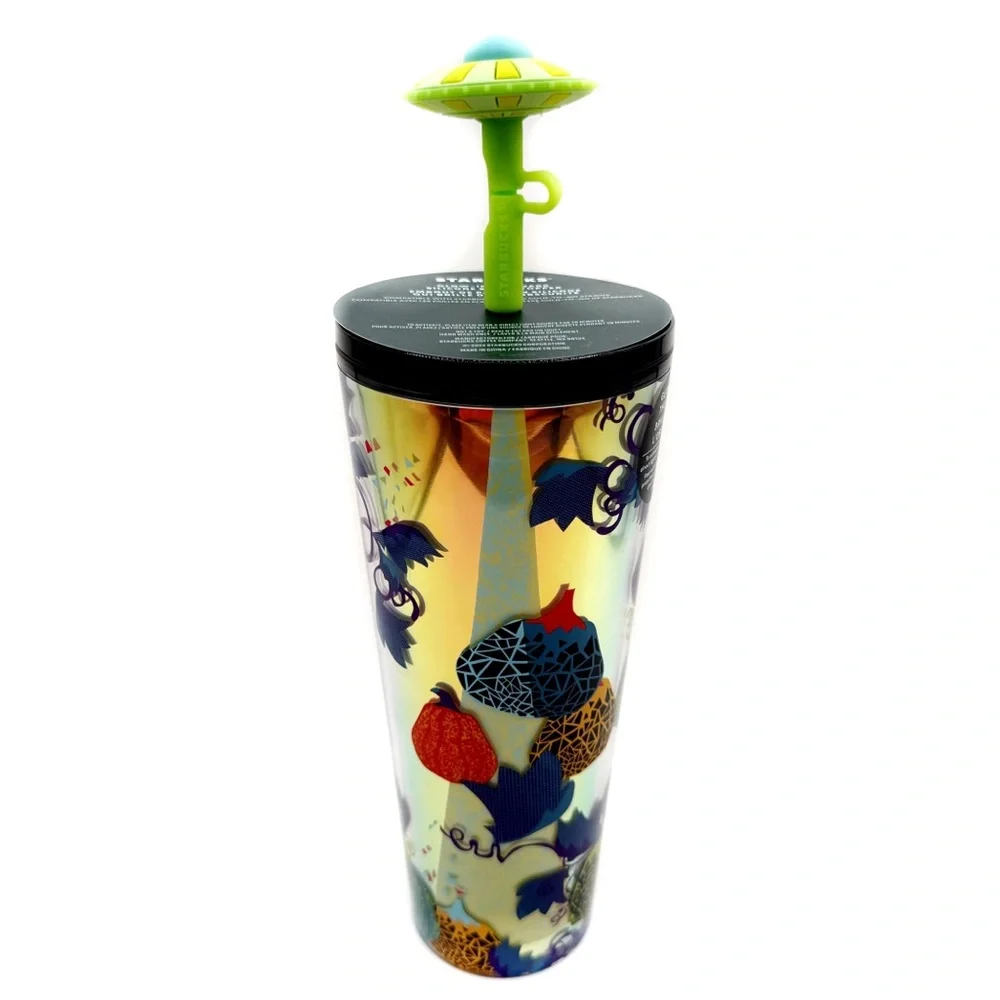 Starbucks Glow in the Dark UFO Tumbler Fall Travel Cup Venti Pumpkins Alien Gift
